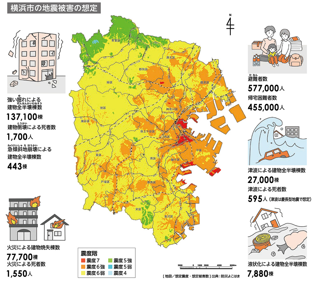横浜市の地震被害の想定