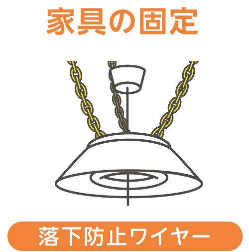 家具の固定_落下防止ワイヤー