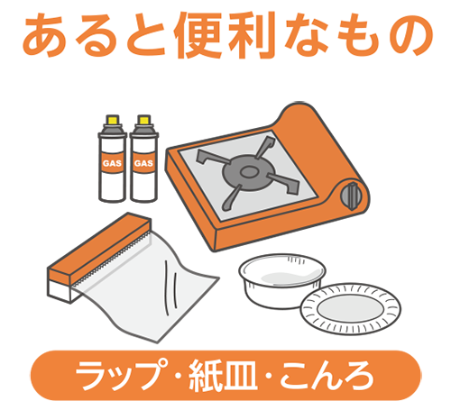 あると便利なもの_ラップ・紙皿・こんろ