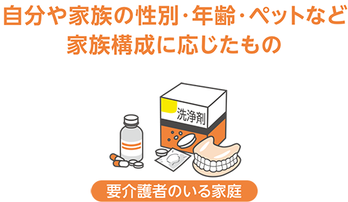 自分や家族の性別・年齢・ペットなど家族構成に応じたもの_要介護者のいる家庭