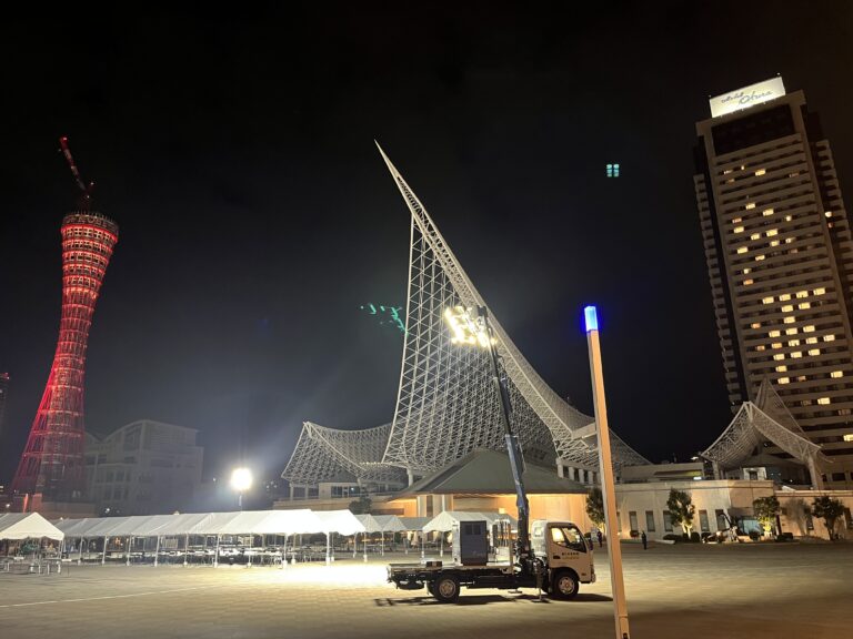 夜間作業でも安心「投光器」