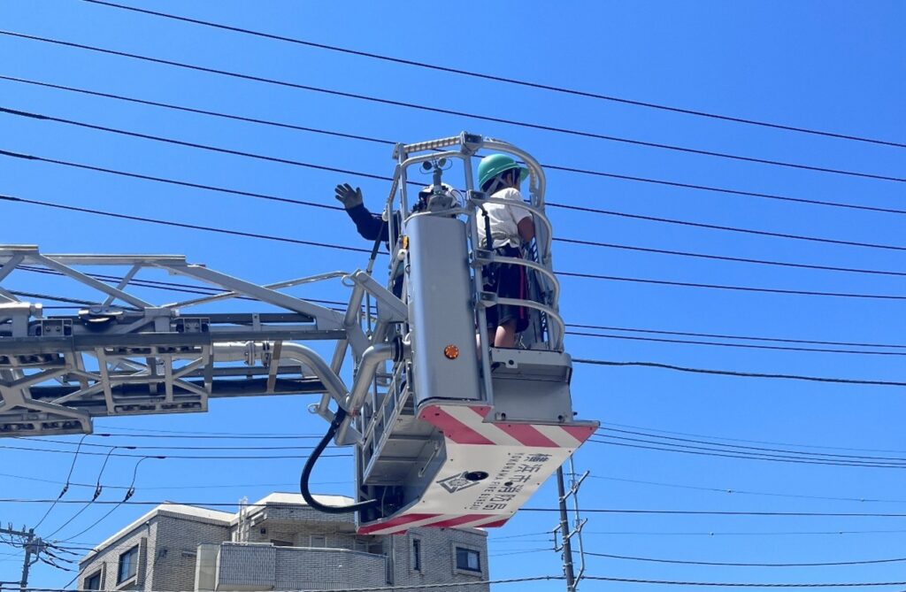 はしご車の搭乗体験