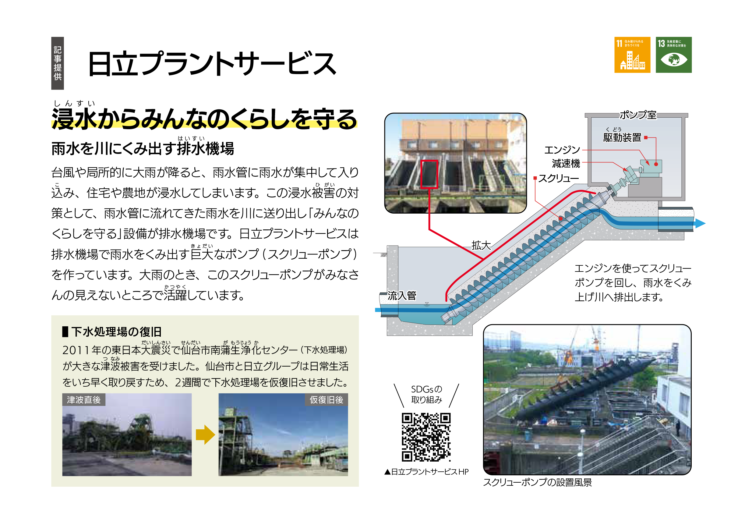 株式会社日立プラントサービス 浸水からみんなのくらしを守る