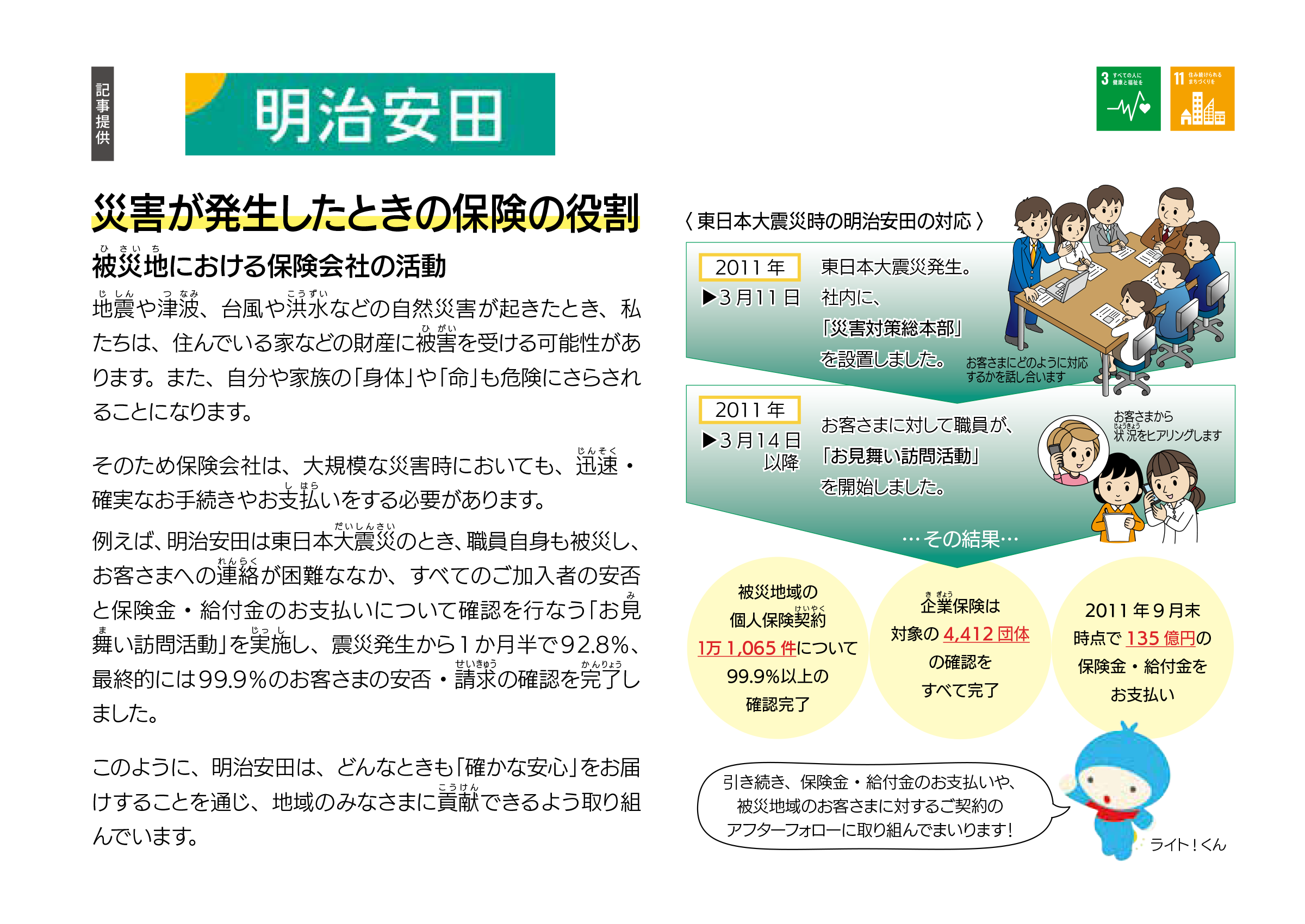 明治安田生命保険相互会社 災害が発生したときの保険の役割