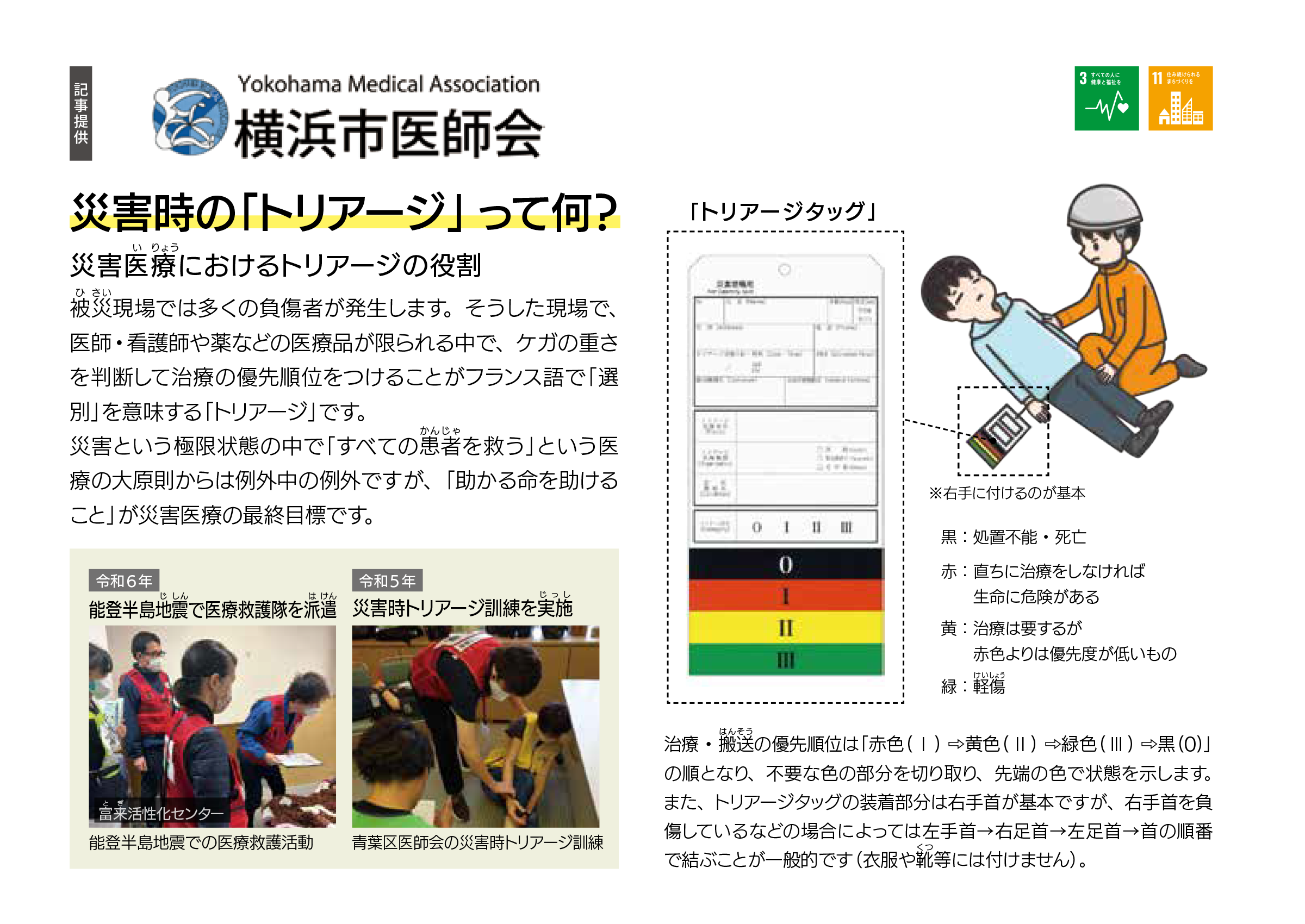 横浜市医師会 災害時の「トリアージ」って何？